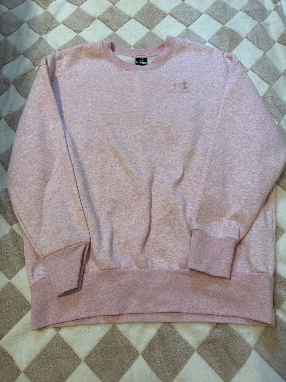 Under Armour Women's Heathered Light Pink Crewneck Sweatshirt